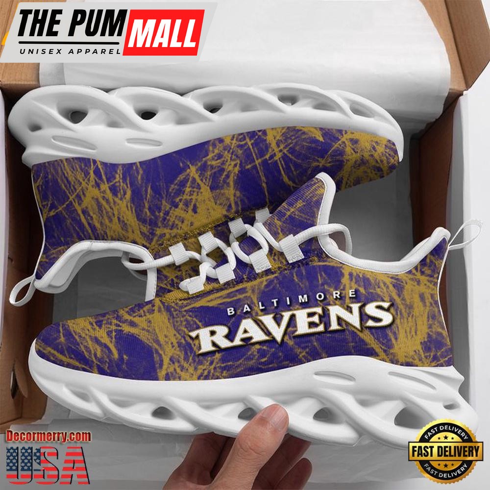 NFL Baltimore Ravens Smoke Pattern Max Soul Shoes , Running Sneakers Shoes