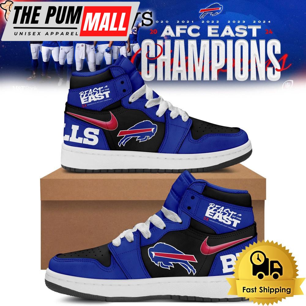NFL Buffalo Bills 2024 AFC East Division Champions Air Jd 1 Shoes