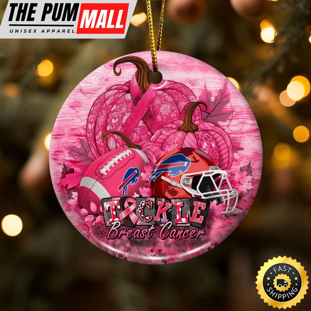 NFL Buffalo Bills Breast Cancer And Sport Team Ceramic Ornament Limited Edition