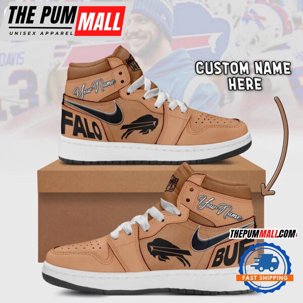 NFL Buffalo Bills Brown Air Jd 1 Hightop Shoes