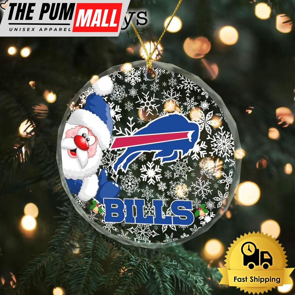 NFL Buffalo Bills Christmas Love Snow Crystal Glass Ornament Limited Edition