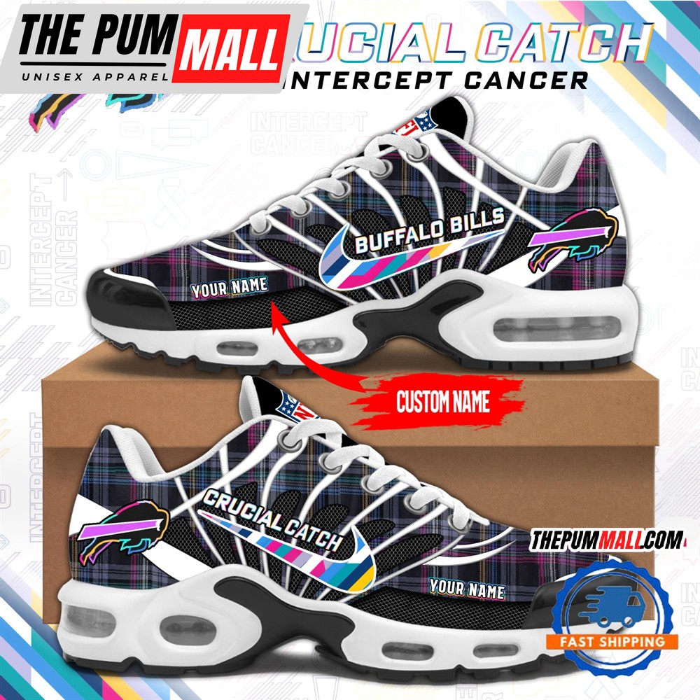 NFL Buffalo Bills Crucial Catch Intercept Cancer Air Max Plus Shoes Sneaker