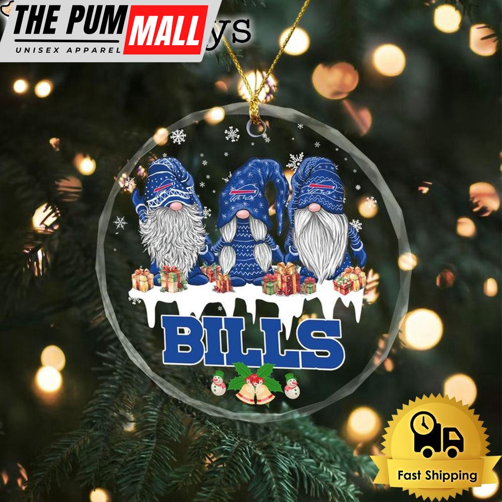 NFL Buffalo Bills Cute Dwarfs Christmas Crystal Glass Ornament Limited Edition