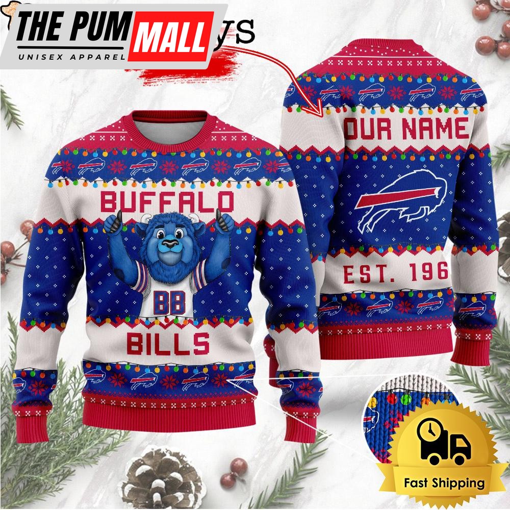 NFL Buffalo Bills Cute Mascot Custom Ugly Christmas Sweater
