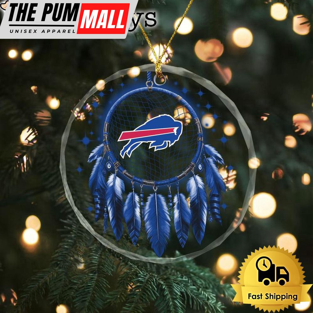 NFL Buffalo Bills Dreamcatcher Christmas Crystal Glass Ornament Limited Edition