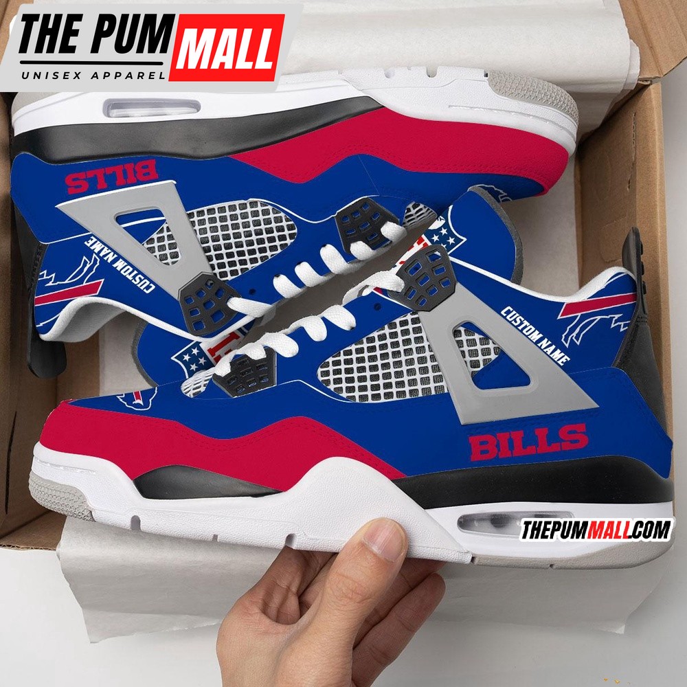 NFL Buffalo Bills Football Team Air Jd 4 Shoes, Personalized AJ4 Sneaker