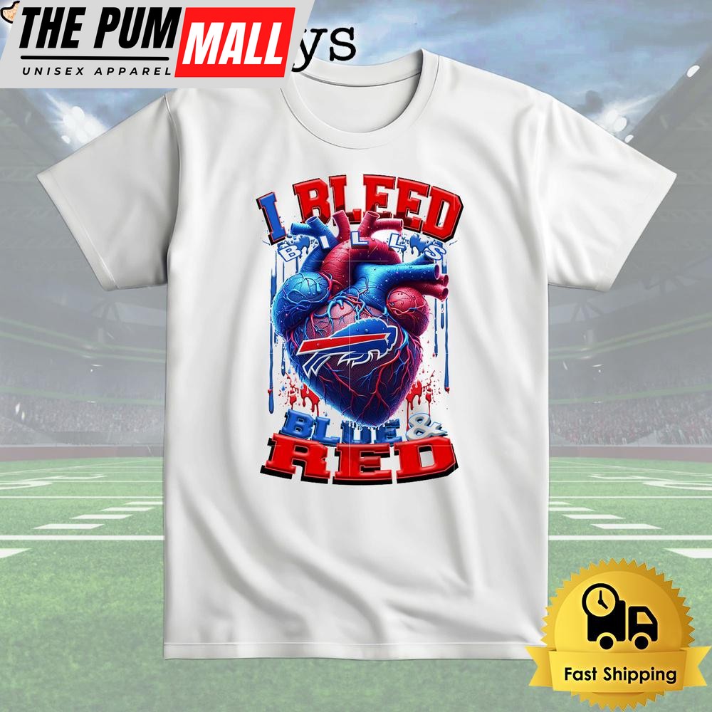 NFL Buffalo Bills I bleed Blue Red T Shirt