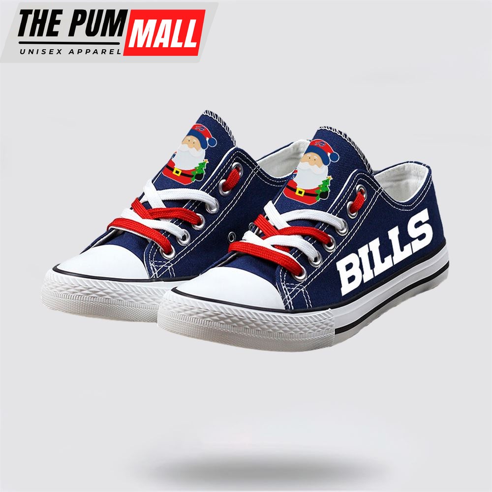 NFL Buffalo Bills Low Top Canvas Print Chrismas Design Shoes Sport Sneakers