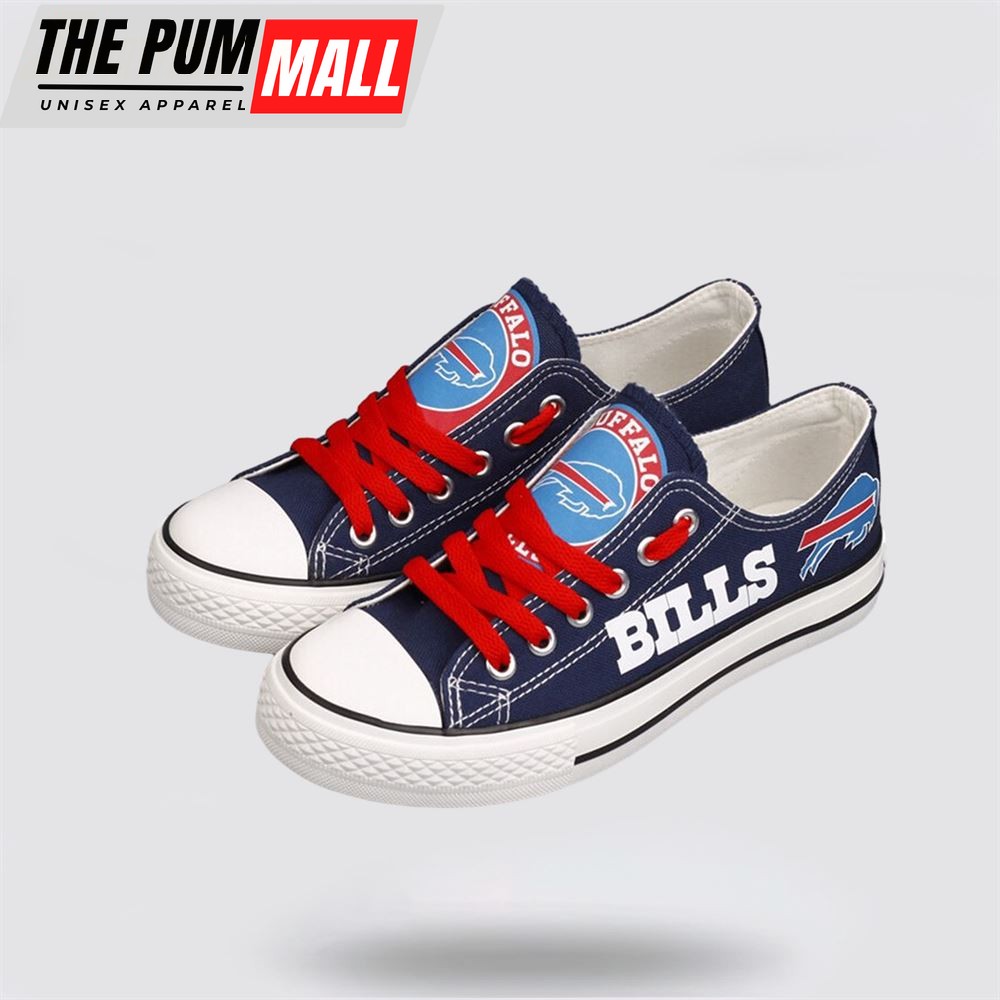 NFL Buffalo Bills Low Top Canvas Shoes Sport Sneakers Dominate The Streets With Authentic Nfl Style