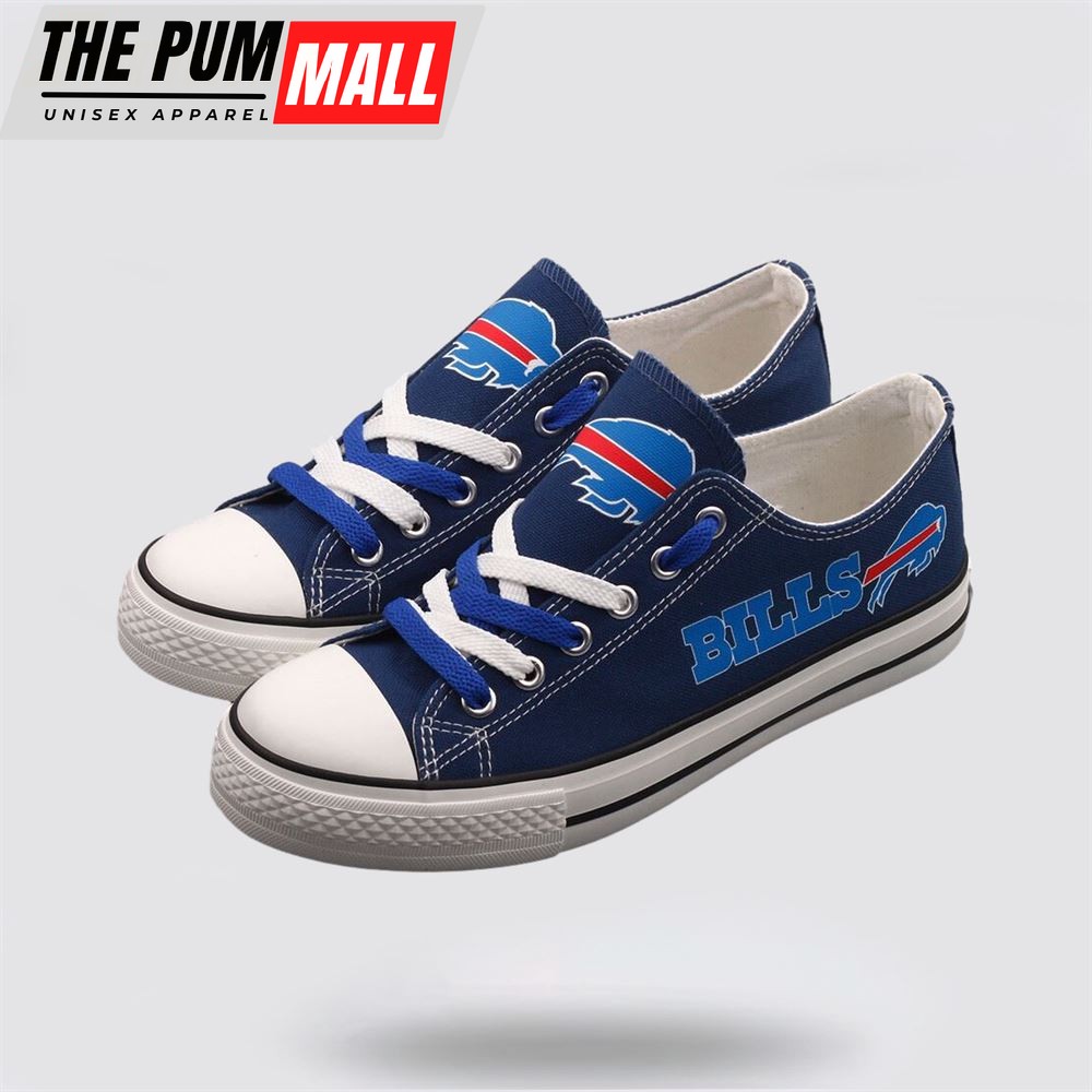 NFL Buffalo Bills Low Top Canvas Shoes Sport Sneakers Fuel Your Passion For The Game With Every Stride
