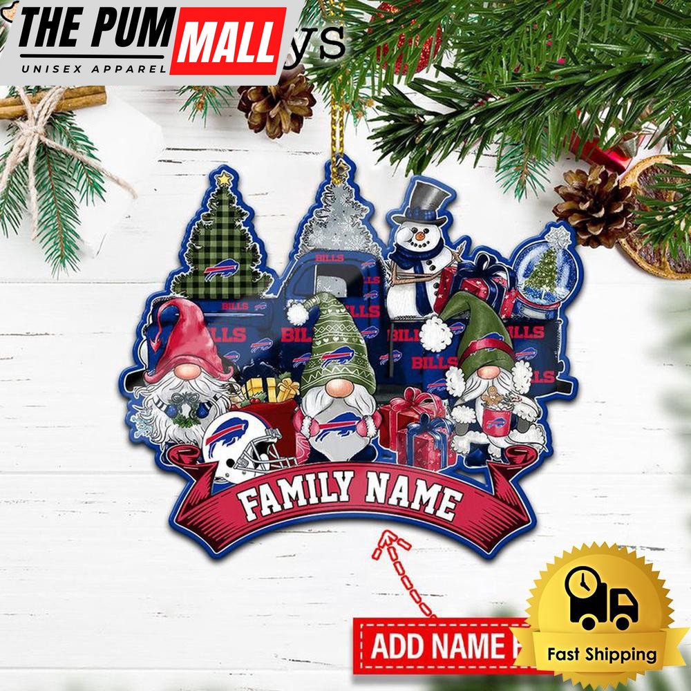 NFL Buffalo Bills Personalized Name Gnome Christmas Ornament Limited Edition