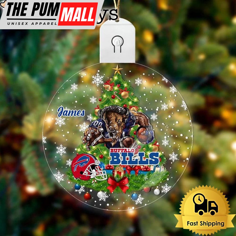 NFL Buffalo Bills Raging Warrior Custom Circle Led Acrylic Ornament Limited Edition