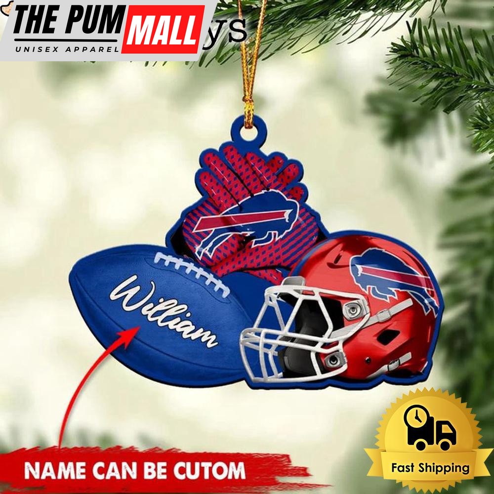 NFL Buffalo Bills Rugby And Helmet Custom Christmas Ornament Limited Edition