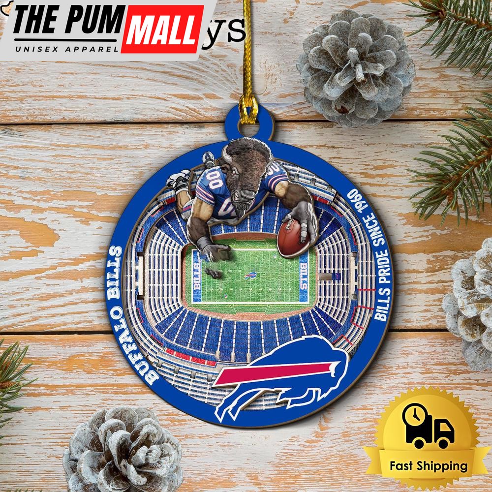 NFL Buffalo Bills StadiumView Layered Wood Christmas Ornament Limited Edition