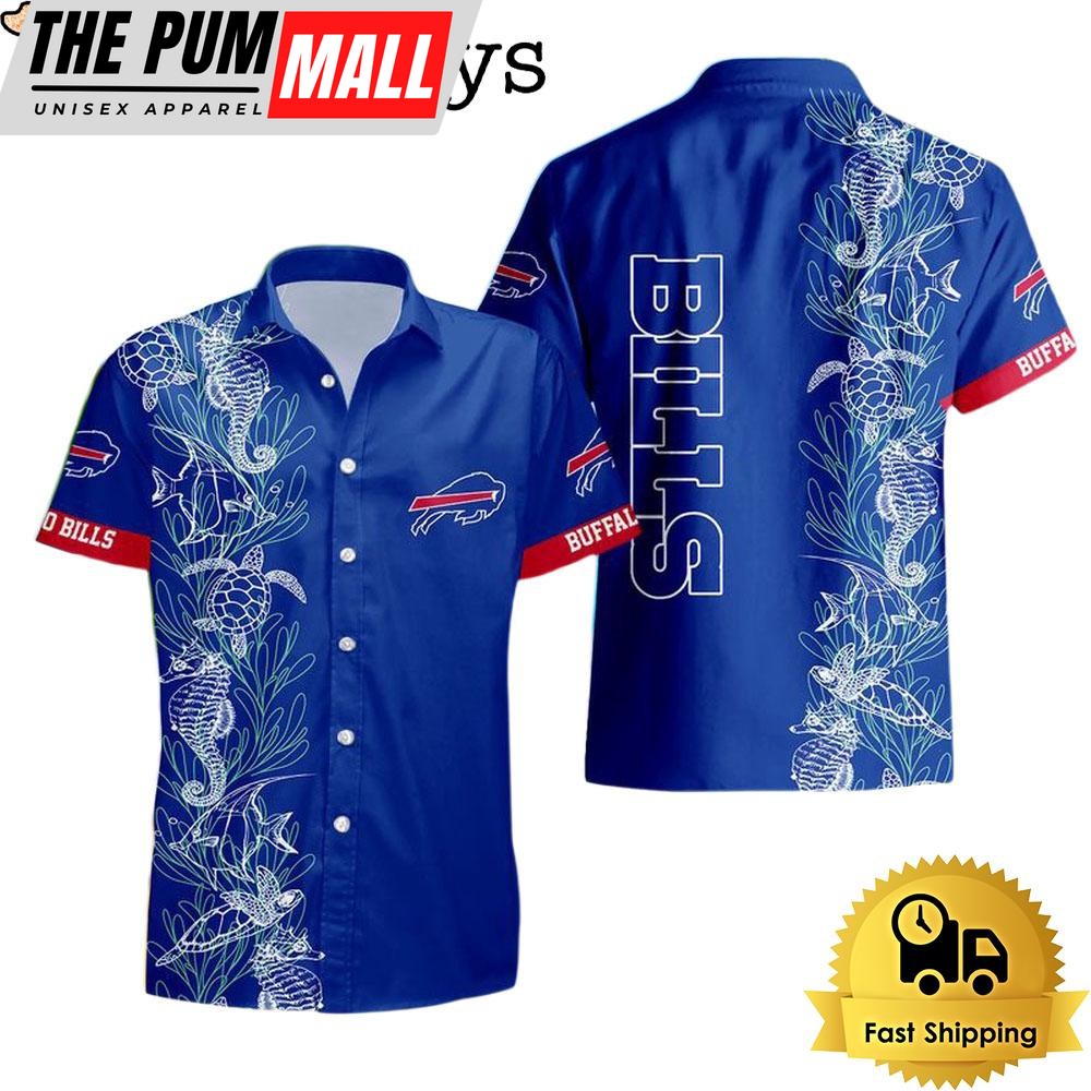 NFL Buffalo Bills Turtle Seaweed Pattern Hawaiian Shirt