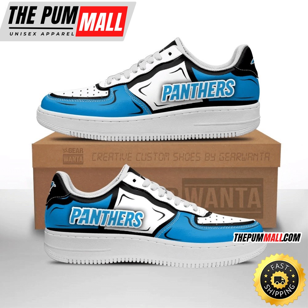 NFL Carolina Panthers Air Force 1 Shoes Football Sports Sneaker Shoes