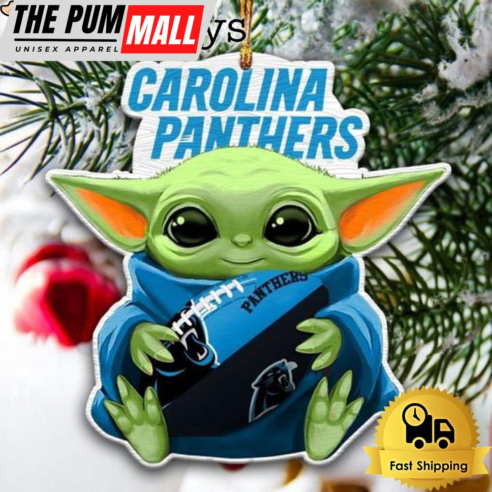 NFL Carolina Panthers Baby Yoda Christmas Tree Ornament Limited Edition