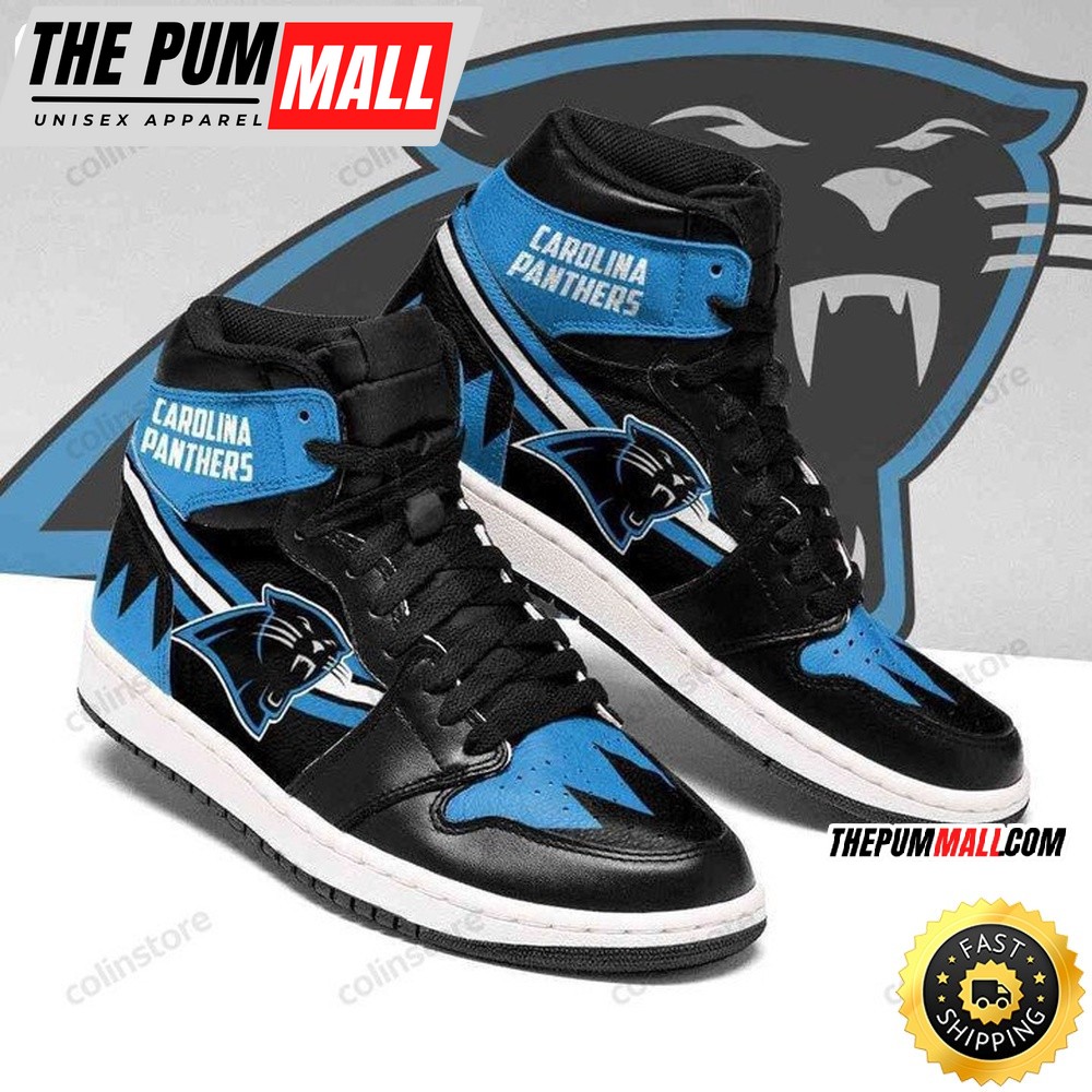 NFL Carolina Panthers Black Blue Air Jd 1 High Sneakers