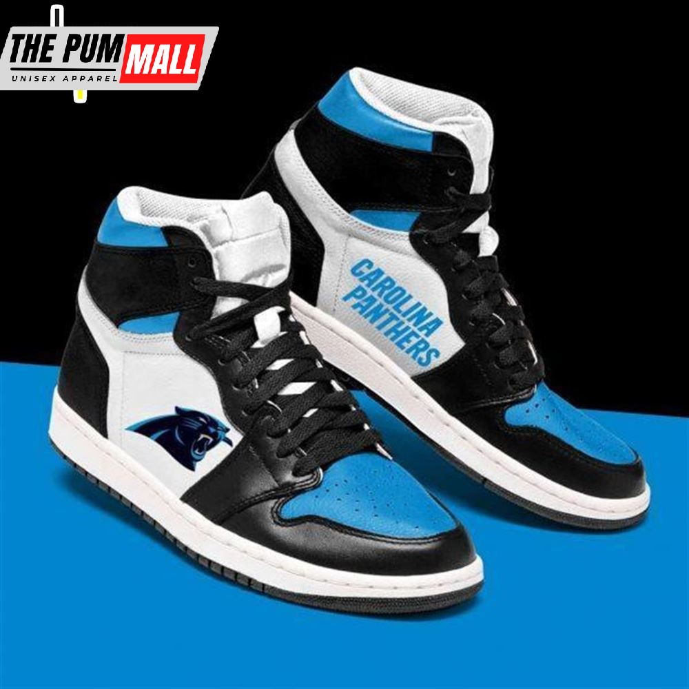 NFL Carolina Panthers Black Blue Air Jd 1 High Sneakers V2