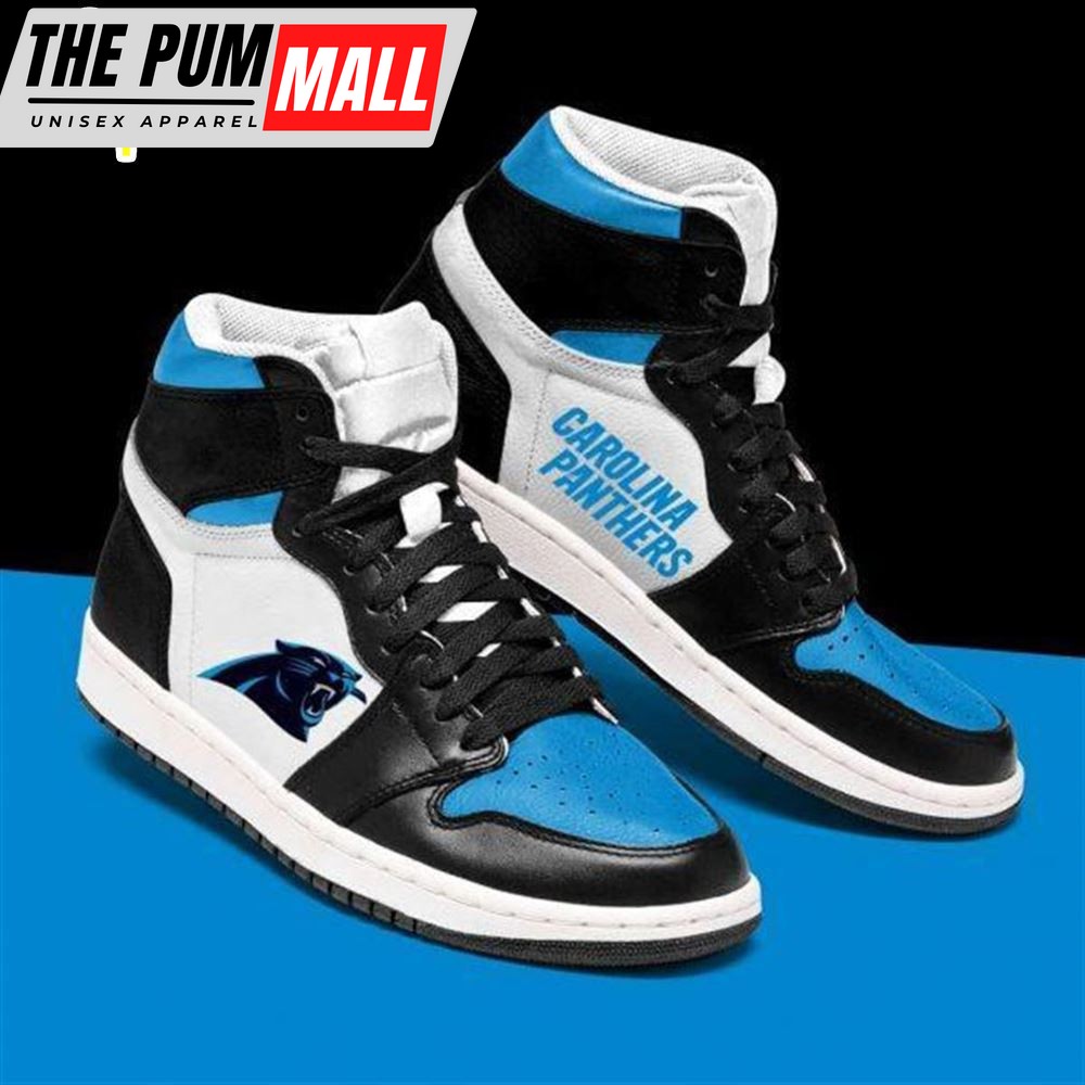 NFL Carolina Panthers Black Blue Air Jd 1 High Sneakers V2