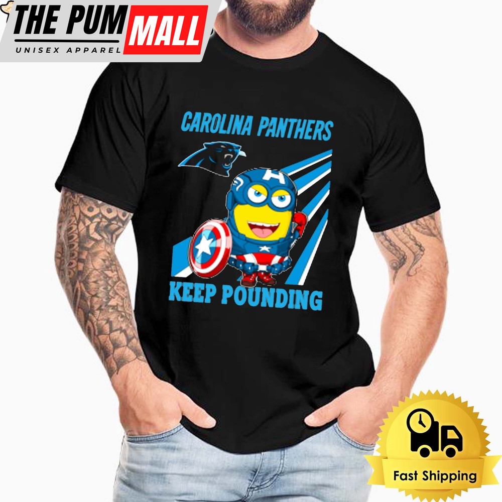 NFL Carolina Panthers Captain America Minion Keep Pounding Unisex T-Shirt