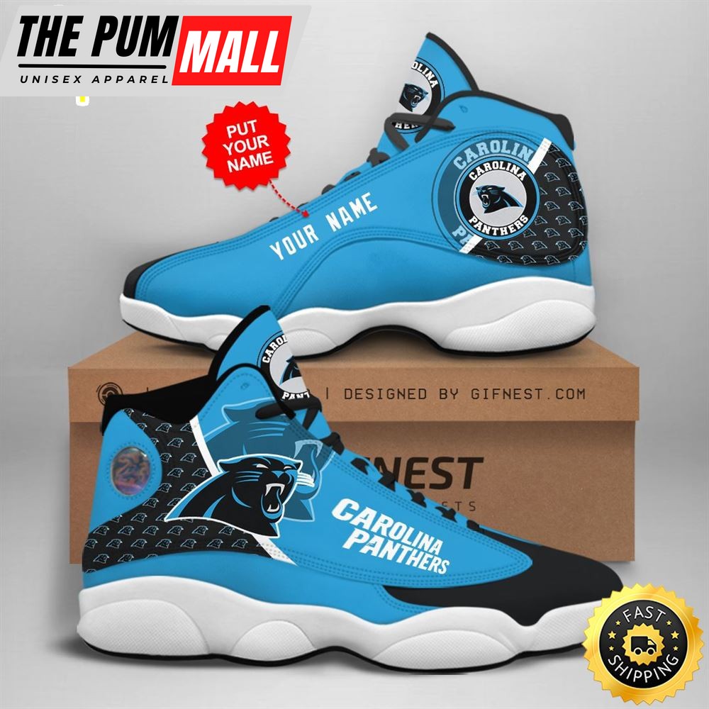 NFL Carolina Panthers Custom Name Air Jd 13 Shoes V1