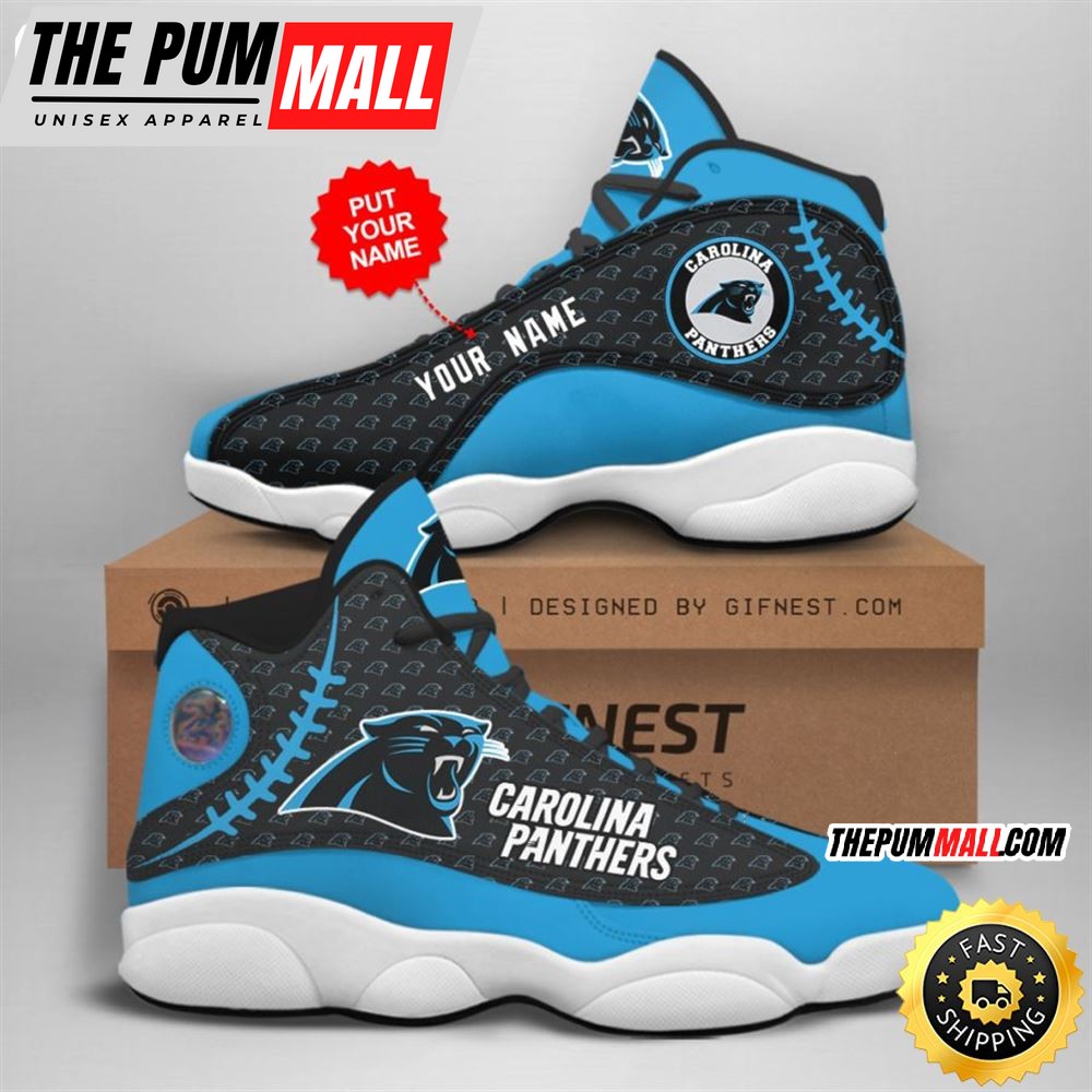 NFL Carolina Panthers Custom Name Air Jd 13 Shoes V3
