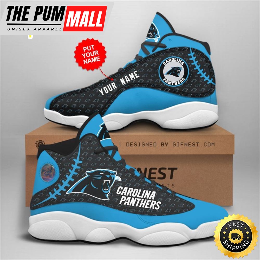 NFL Carolina Panthers Custom Name Air Jd 13 Shoes V3
