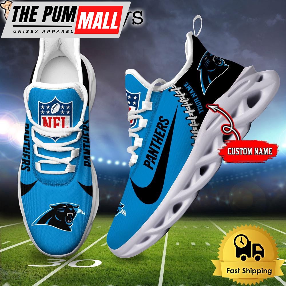 NFL Carolina Panthers Custom Name Max Soul Shoes Gift For Fans