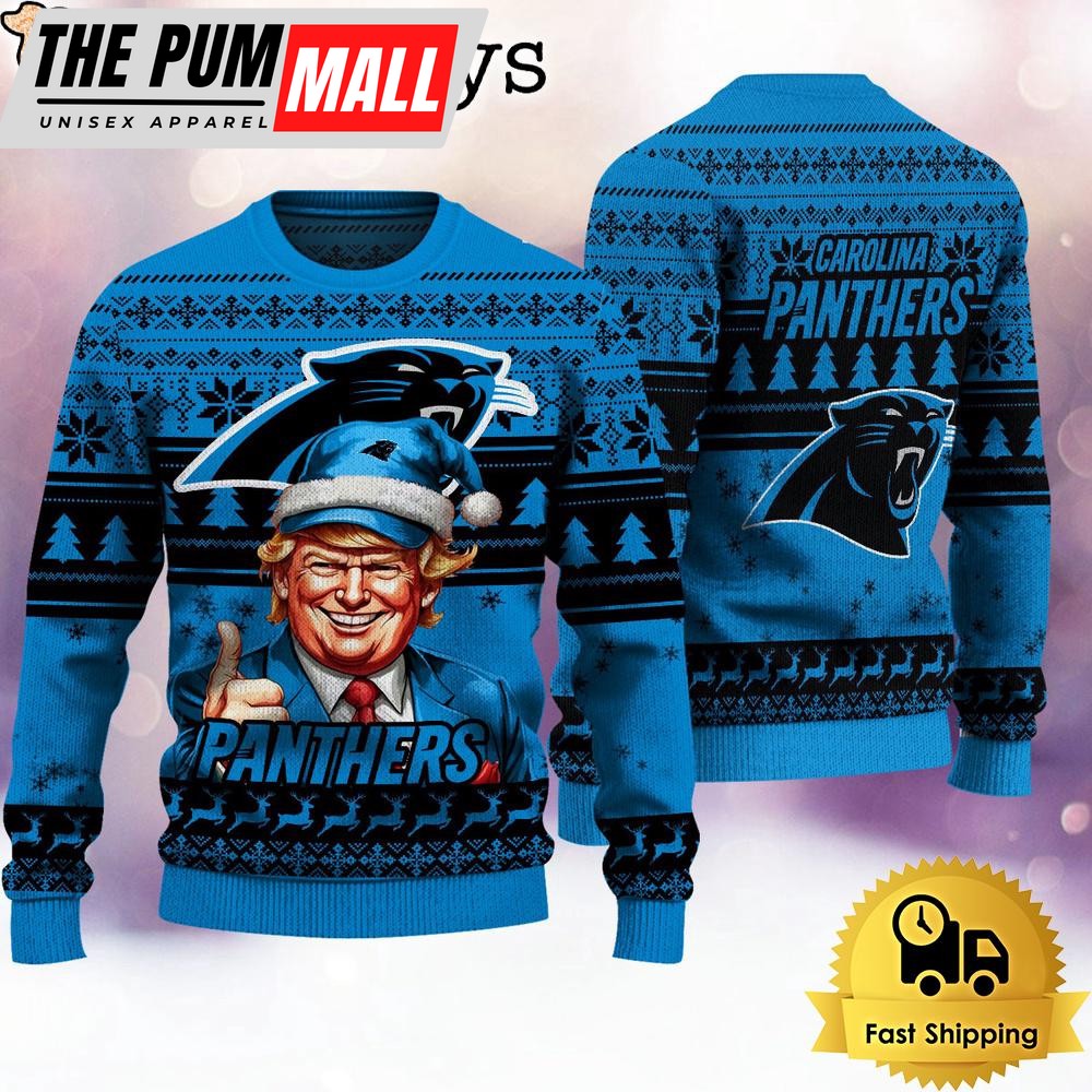NFL Carolina Panthers Donald Trump Ugly Christmas Sweater