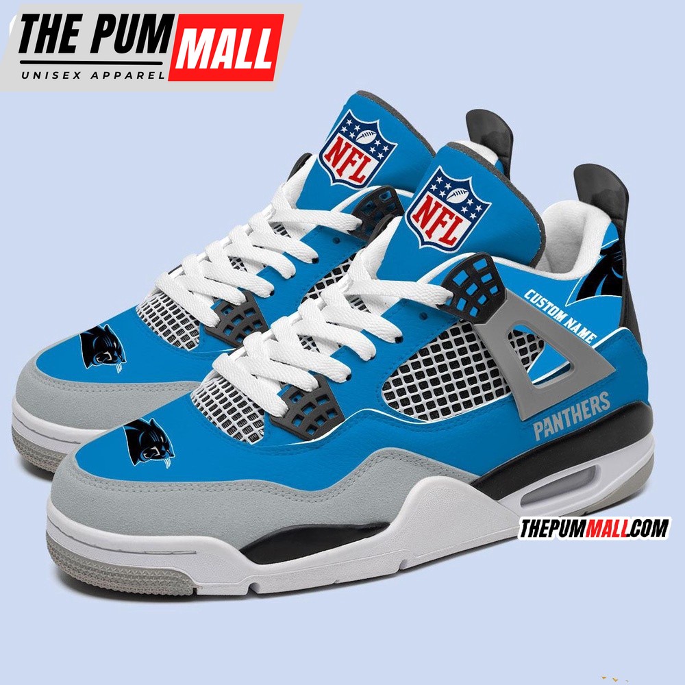nfl-carolina-panthers-football-team-air-jordan-4-shoes-personalized-aj4-sneaker-dse76adz NFL Carolina Panthers Football Team Air Jordan 4 Shoes, Personalized AJ4 Sneaker