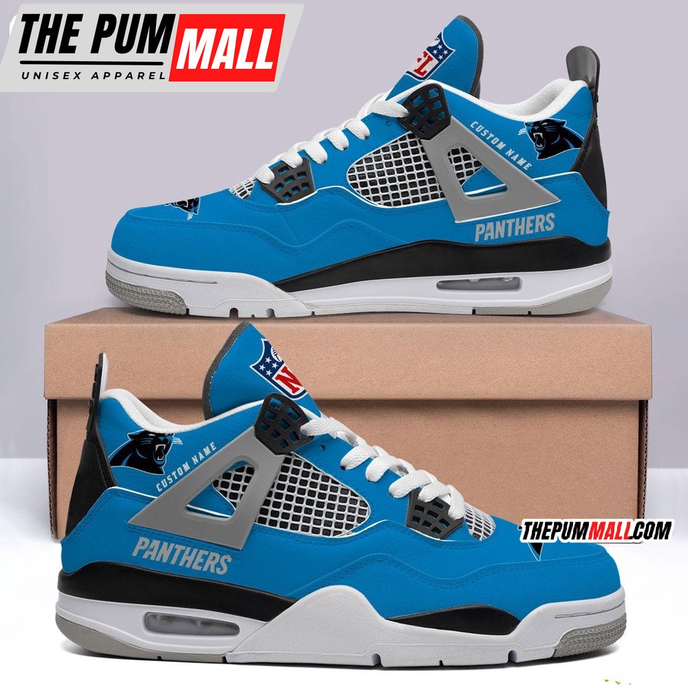 NFL Carolina Panthers Football Team Air Jd 4 Shoes Sneaker