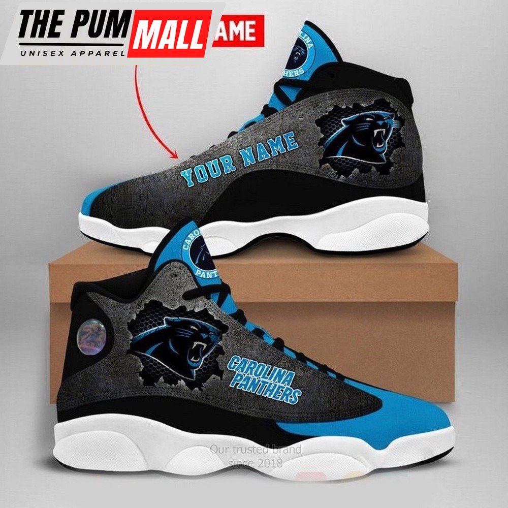 NFL Carolina Panthers Football Team Custom Name Air Jd 13 Shoes