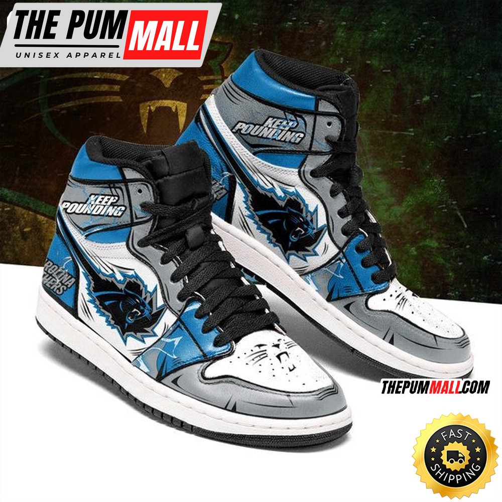 NFL Carolina Panthers Grey Blue Air Jd 1 High Sneakers