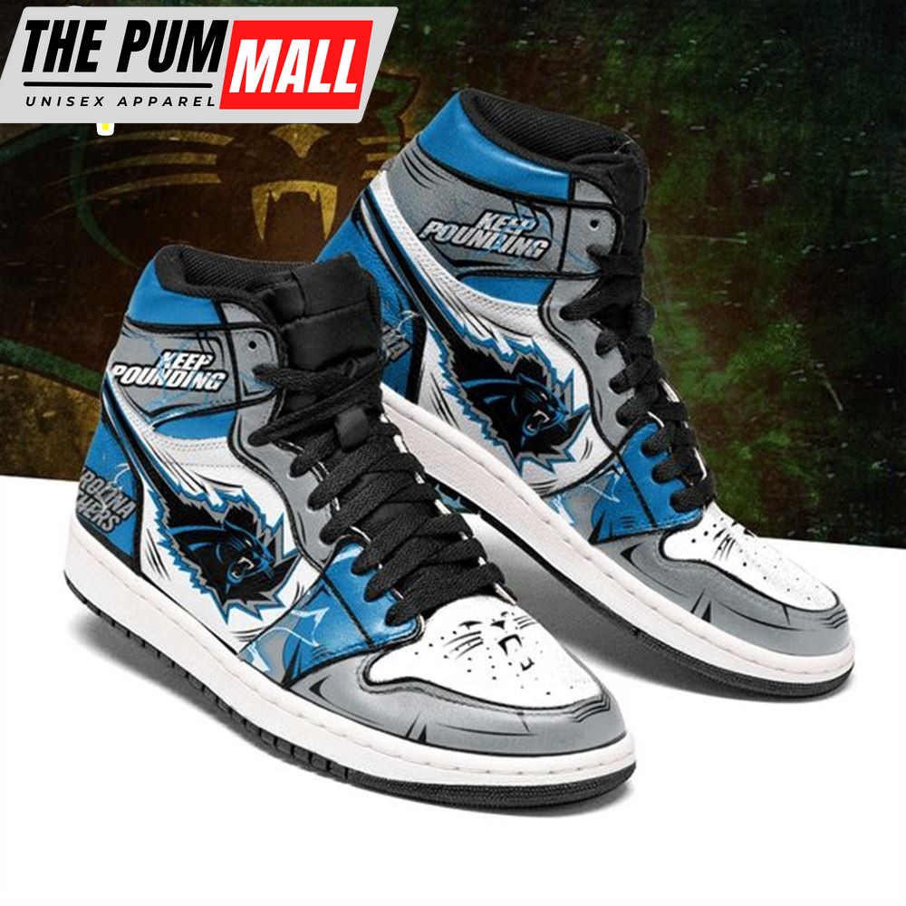 NFL Carolina Panthers Grey Blue Air Jd 1 High Sneakers