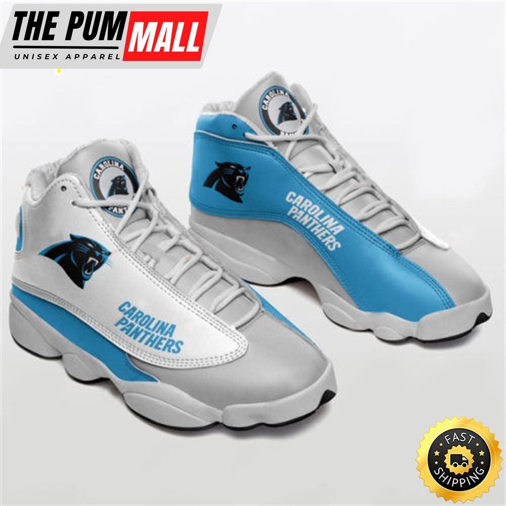 NFL Carolina Panthers Grey Blue Air Jd 13 Shoes