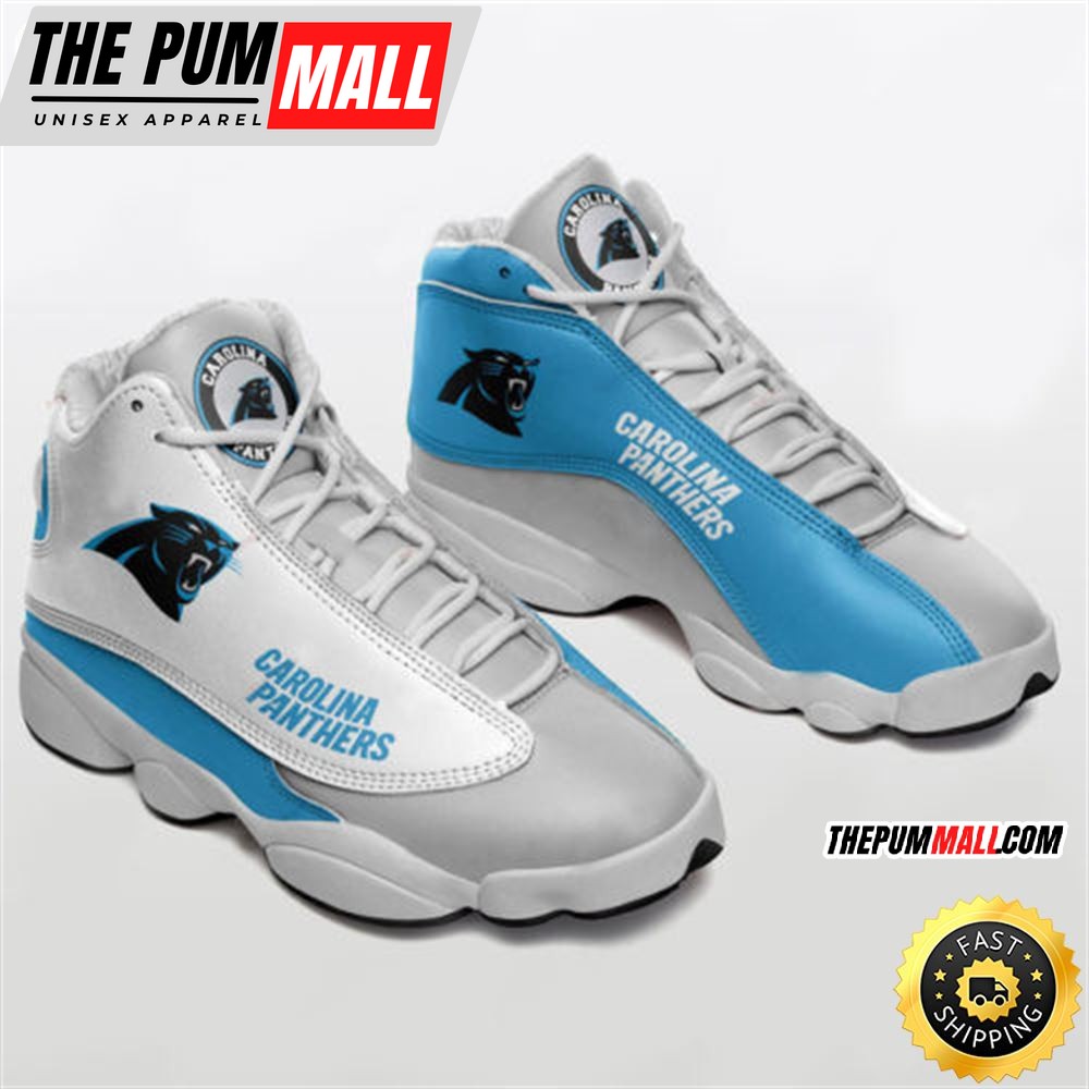 NFL Carolina Panthers Grey Blue Air Jd 13 Shoes