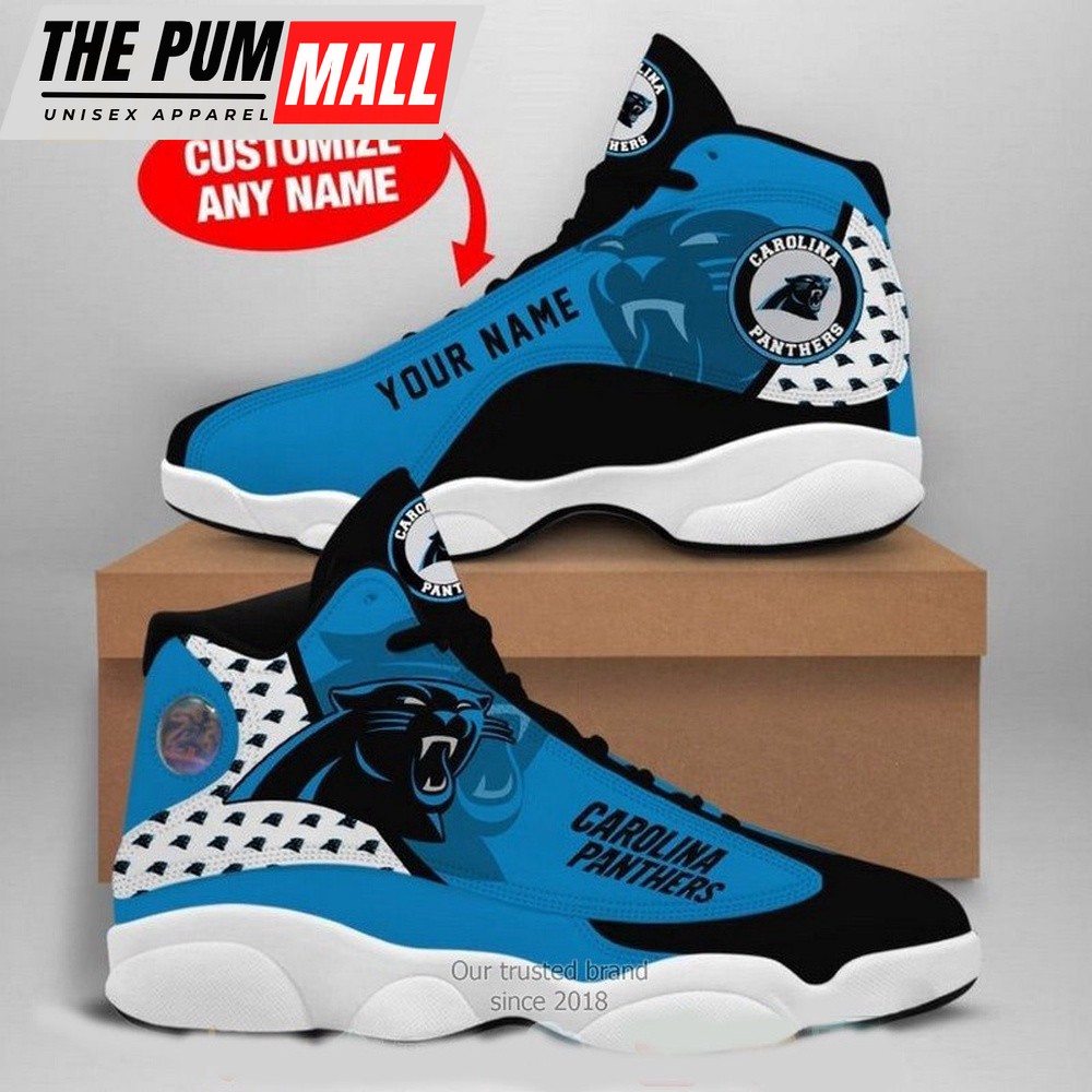 NFL Carolina Panthers Logo Football Team Air Jd 13 Sneaker Shoes