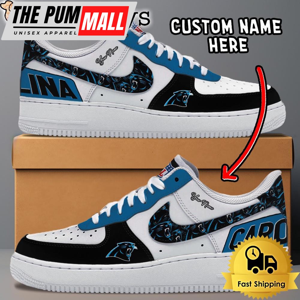 NFL Carolina Panthers Logo Team Design Custom Air Force 1 Shoes