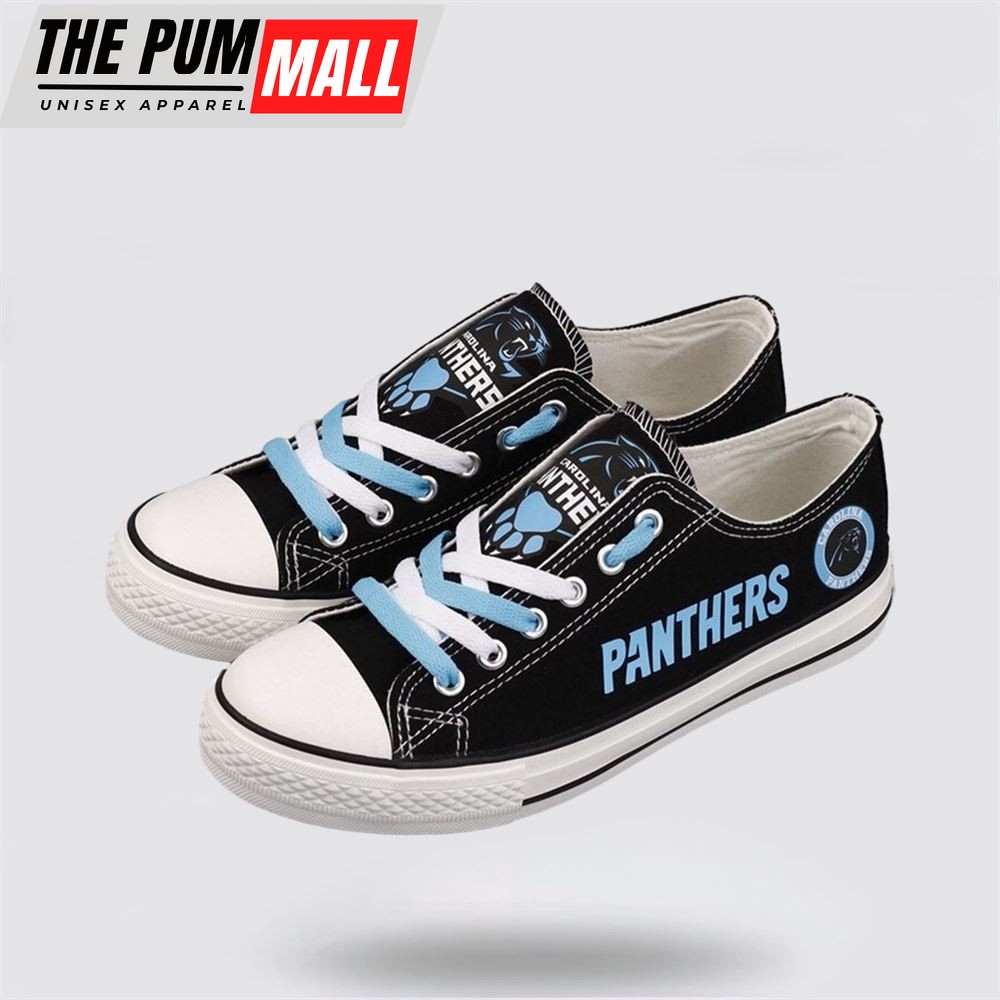 NFL Carolina Panthers Low Top Canvas Shoes Sport Sneakers Fuel Your Passion For The Game With Every Stride