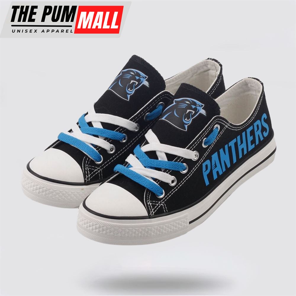 NFL Carolina Panthers Low Top Canvas Shoes Sport Sneakers Walk The Talk Of Team Pride With Every Step