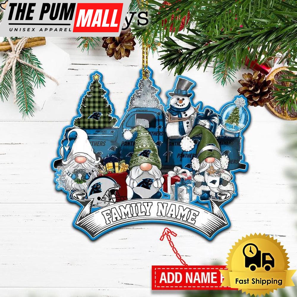 NFL Carolina Panthers Personalized Name Gnome Christmas Ornament Limited Edition