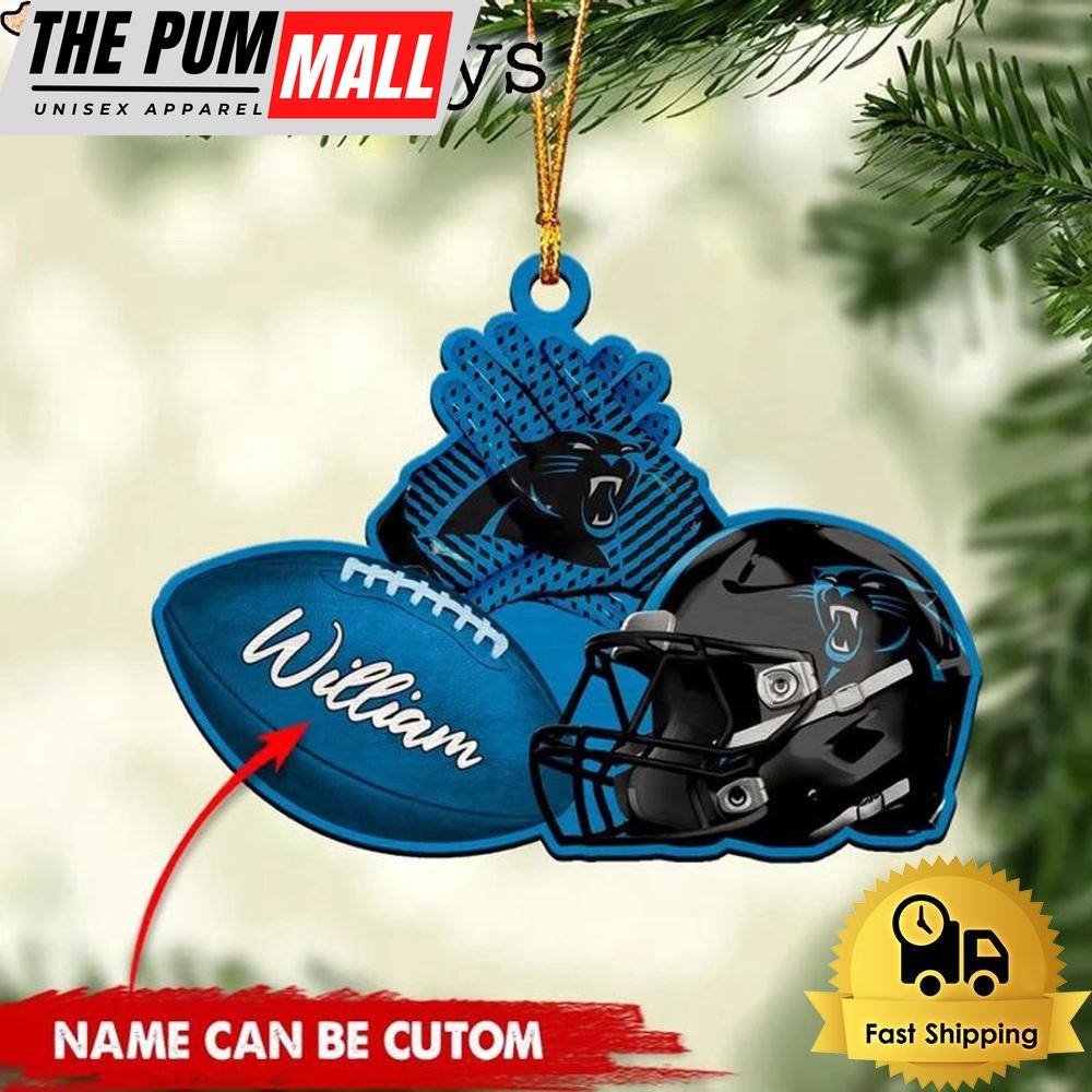 NFL Carolina Panthers Rugby And Helmet Custom Christmas Ornament Limited Edition