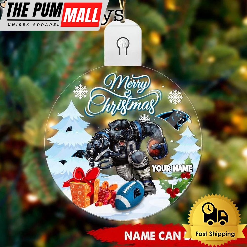 NFL Carolina Panthers Rushing Panther Custom Circle Led Acrylic Ornament Limited Edition