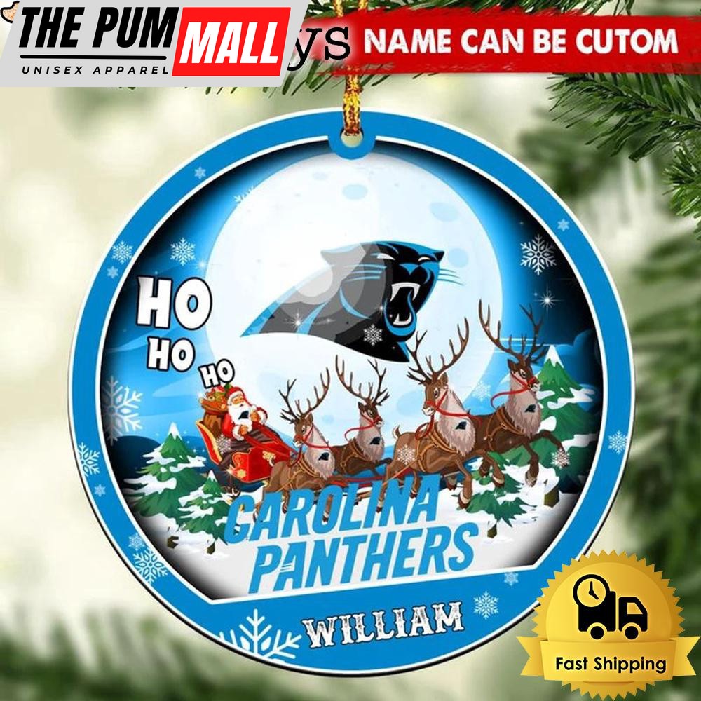 NFL Carolina Panthers Santa And Reindeers Logo Team Custom Christmas Ornament Limited Edition