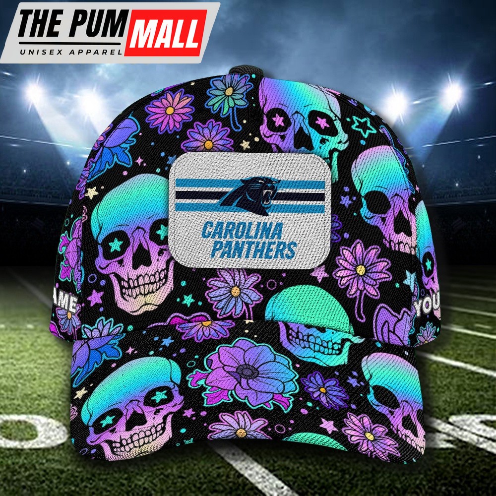 NFL Carolina Panthers Special Football Skull Halloween Custom Baseball Cap