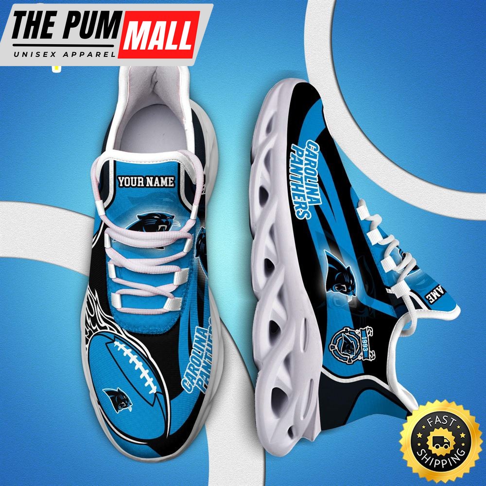 NFL Carolina Panthers White C Sneakers Personalized Your Name