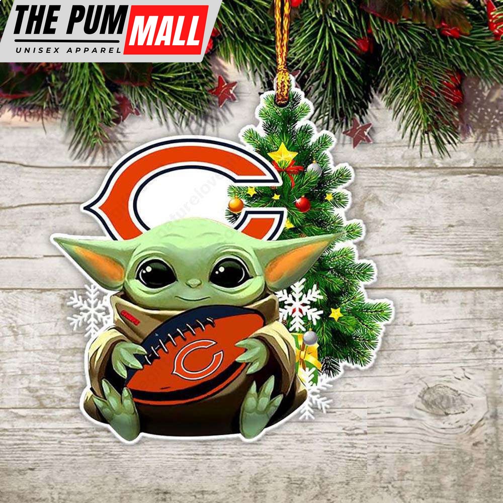 NFL Chicago Bears Baby Yoda Christmas Ornament Xmas Tree Decoration Limited Edition