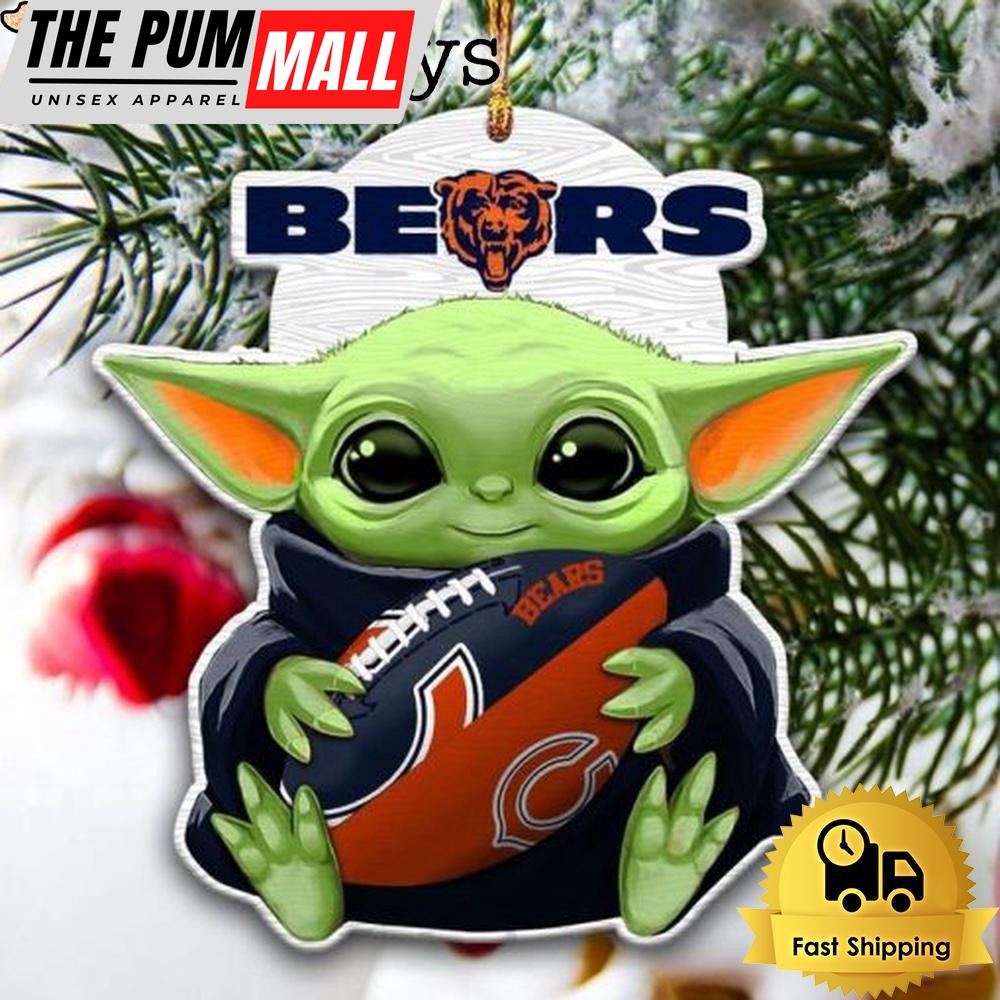 NFL Chicago Bears Baby Yoda Christmas Tree Ornament Limited Edition