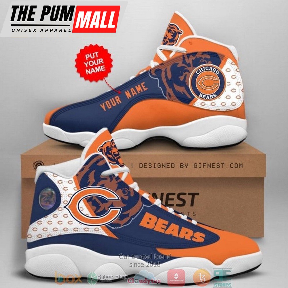 NFL Chicago Bears Big Logo Football Team 3 Air Jd 13 Sneaker Shoes